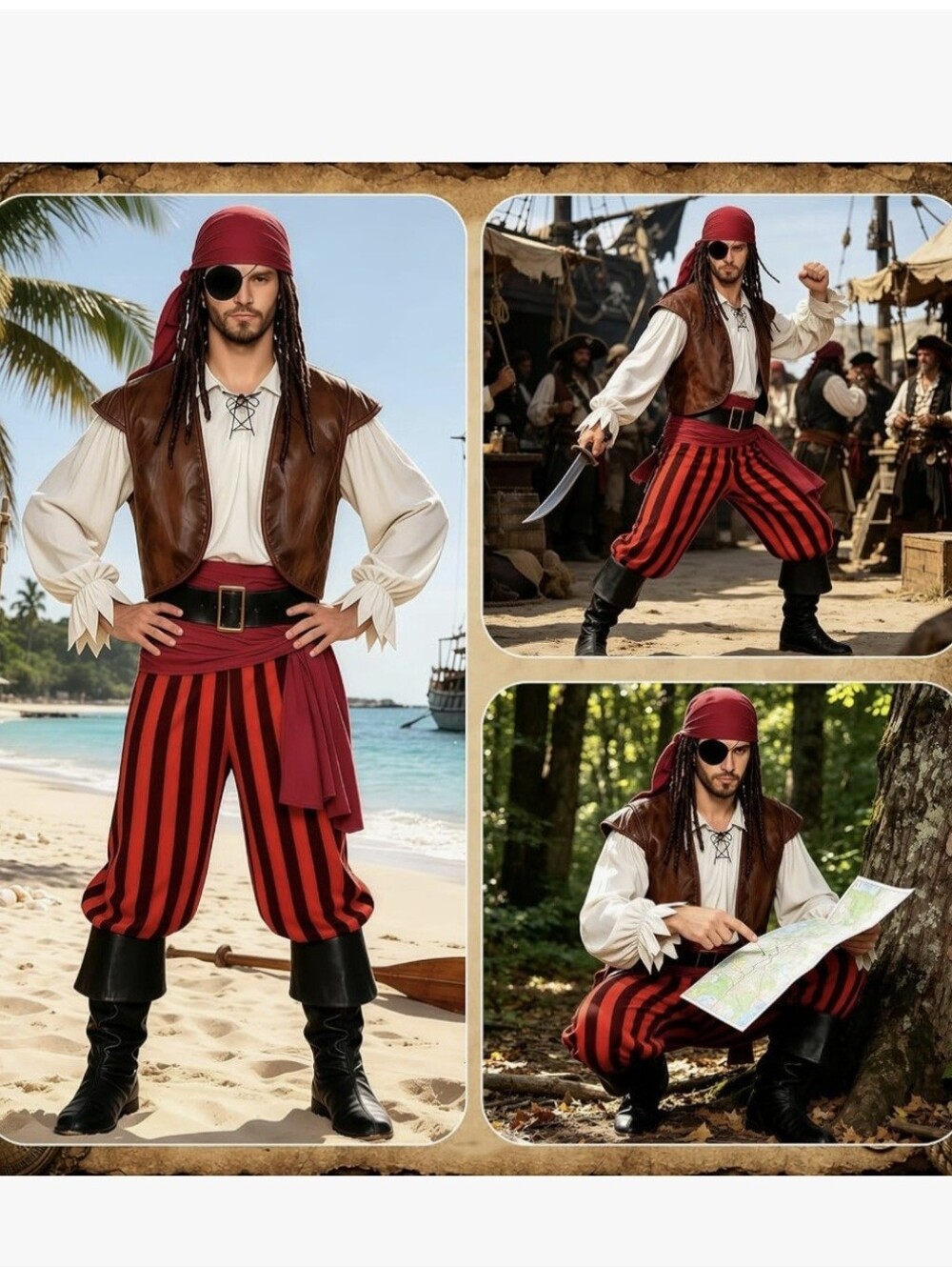 NIB Men's Pirate Halloween Costume - XXL
